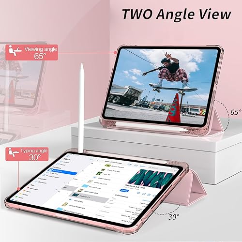 Miniatura 4 de Kenke Funda para iPad Pro de 11 pulgadas de 43221 generación 2022202120202018 con soporte para lápices lateral izquierdo integrado, cubierta trasera