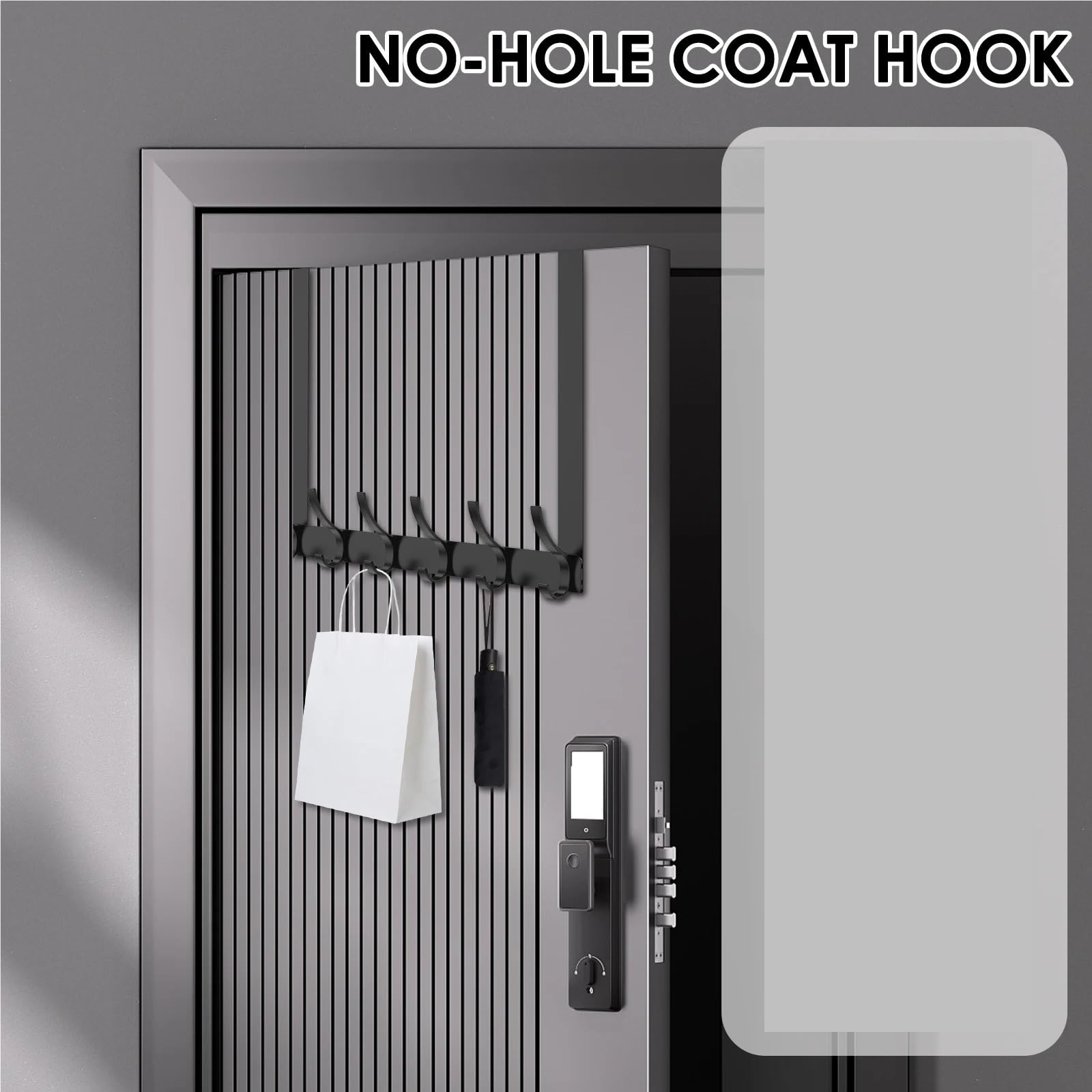 3 piezas sobre la puerta, 12 ganchos sin perforaciones, for colgar detrás de, sombreros, toallas, ropa, llaves, cocina, baño, estante almacenamiento para Inicio(White)