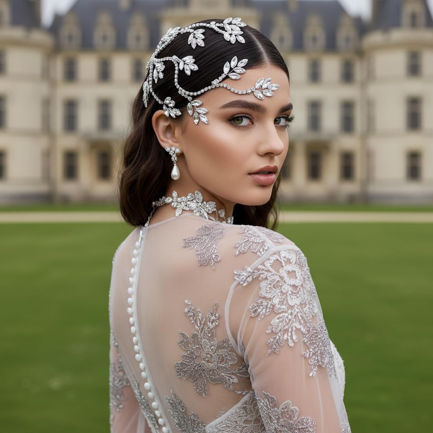 Wedding Headband Crystal Bridal Headpiece Rhinestone Hair Accessories for Women Bride and Bridesmaids (798 Silver)