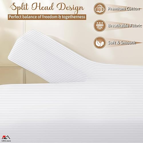 Miniatura 2 de Flex Head - Juego de sábanas de algodón egipcio dividido de 4 piezas para camas ajustables, se adapta a colchones de hasta 16 pulgadas de