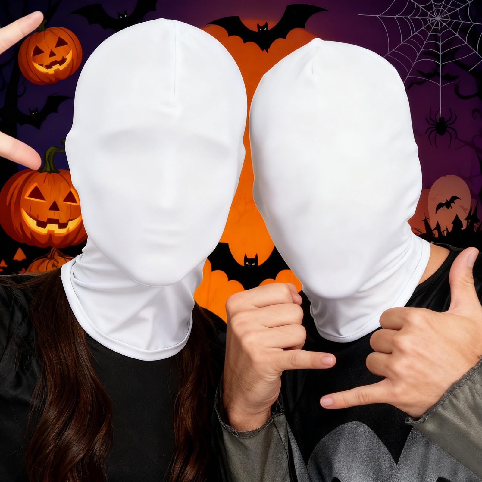 Maska na głowę, 4 sztuki, maska pełnotwarzowa, unisex, Halloween, czarna maska na Halloween, Cosplay, imprezę itd. (35 x 25 cm)