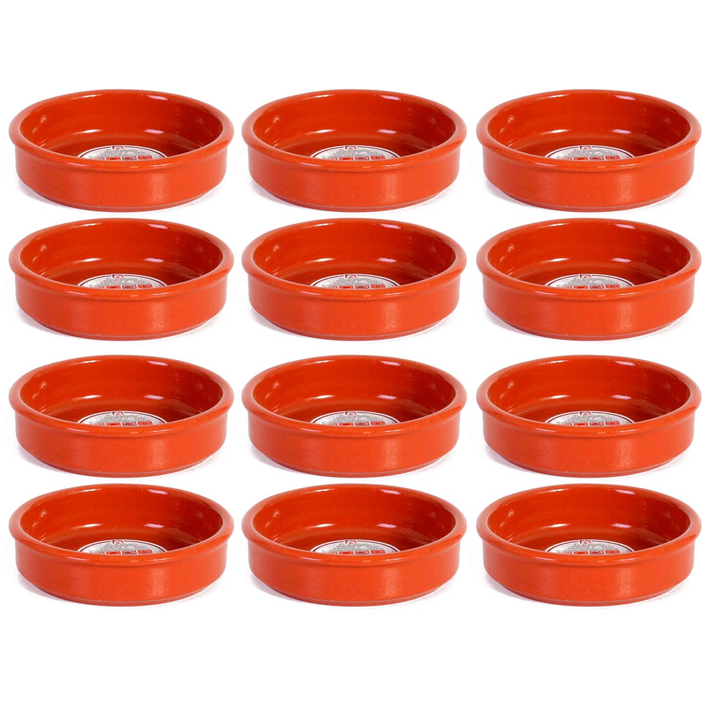 Acan Tradineur - Pack de 12 Cazuelas Redonda de Barro - Apta para vitro y Horno - Ideal para guisos y asados caseros - Ø 16 cm.