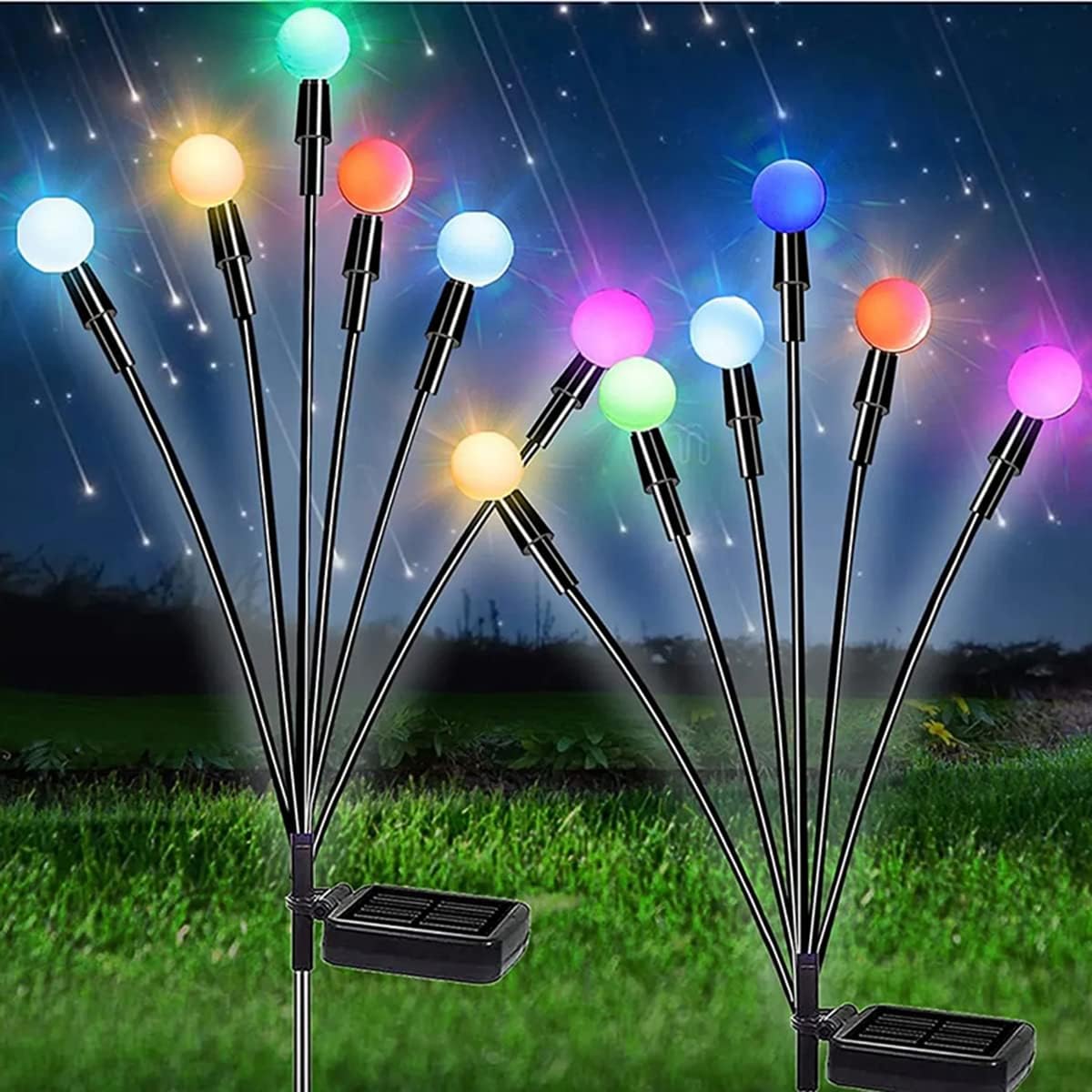 2Pack Solar Powered Firefly Lights Outdoor Waterproof Firefly Lights