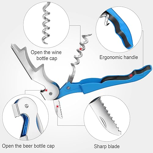 Miniatura 10 de 40 Pieces Wine Key Opener Corkscrew Wine Opener Waiter Metal Bottle Wine Opener Heavy Wine Key Fold Beer Corkscrew Serrated Foil Cutter Key for Home