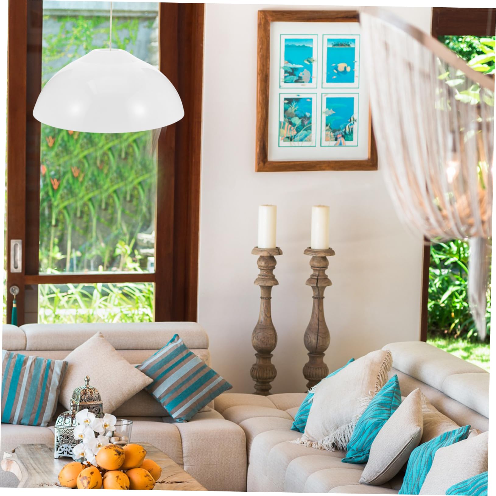 Artibetter Paralume a Sospensione in Acrilico Bianco per Lampada E27, Design Moderno e Semplice, Facile da Installare, Adatto per Lampade a Soffitto in Casa