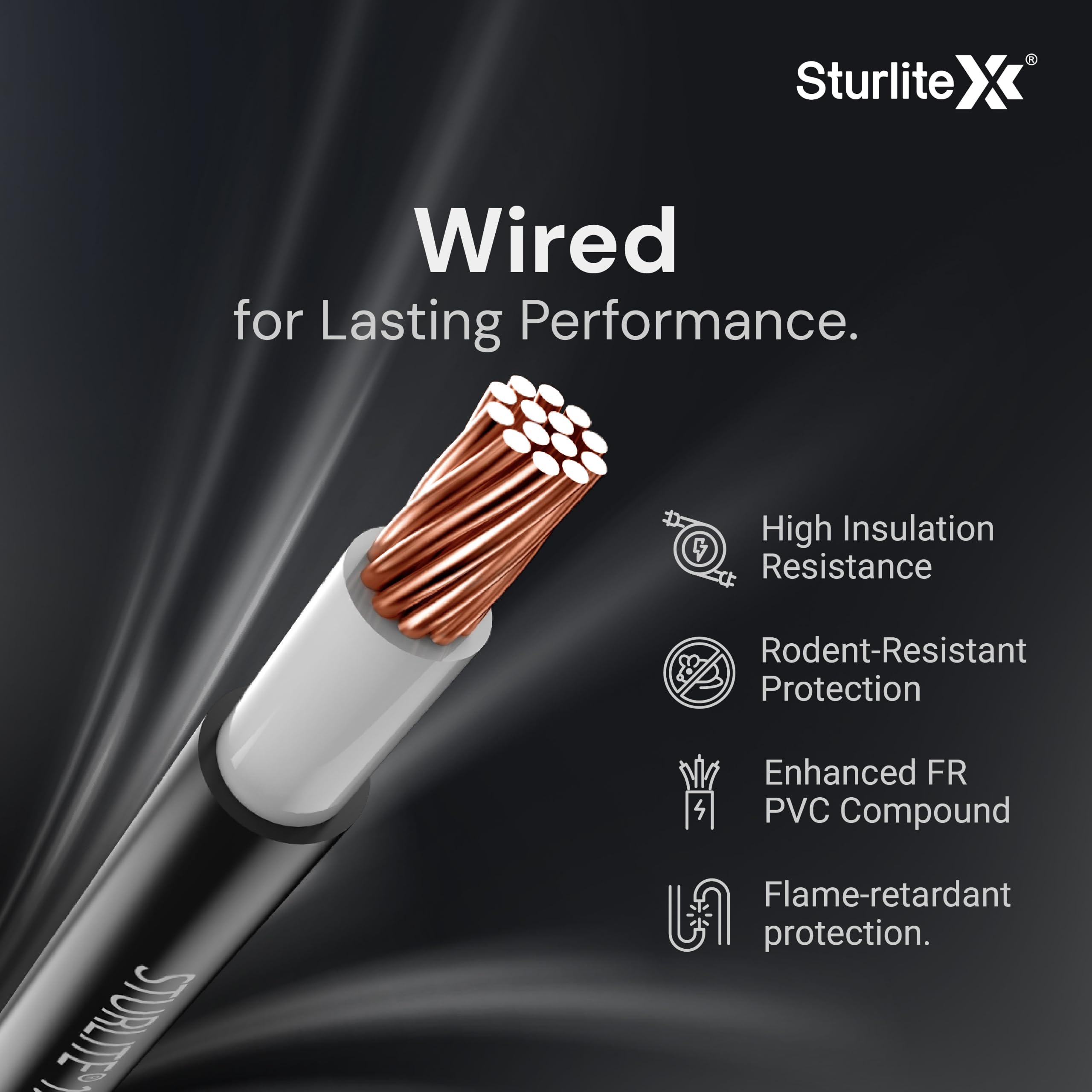 Sturlite 2.5 sq mm Copper Wire 90 Meter | ISI Marked 99.97% Pure Copper | Flexible Multistrand PVC Insulated Electric Wire | Heat Resistant, Anti Rodent & Termite | Wire for Home & Office | Black — Amazon image 4