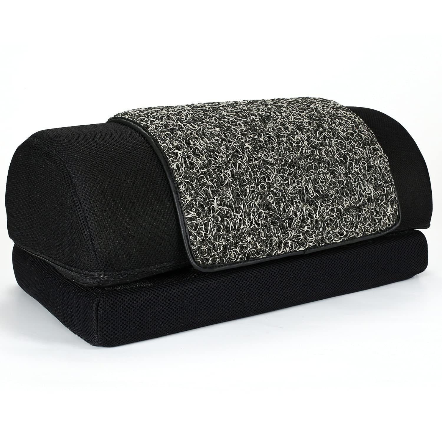 Metron Adjustable Foot Rest Stool for Under Desk with Removable Interloop Cushion Rubber Mat | Relieve Foot Pain and Improves Blood Circulation | Two Height Options 5” & 7” | Washable Cover | Pack of 1