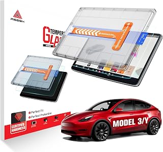 For Tesla Model Y (2020-2025) & Model 3 (2017-2023) Matte Screen Protector - [No More Glare& Fingerprint] Model Y/3 Accessories - 9H+ Tempered Glass 15 Inch Dashboard - Mounting Frame