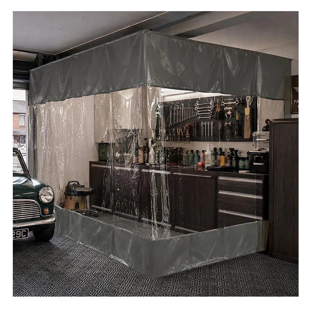 Telo Di Chiusura Per Uso Domestico - Pannello In Vinile Di Tipo Industriale | Chiusura Esterna In PVC per Patio, Divisorio Per Garage o Autolavaggio(1.8X3M)