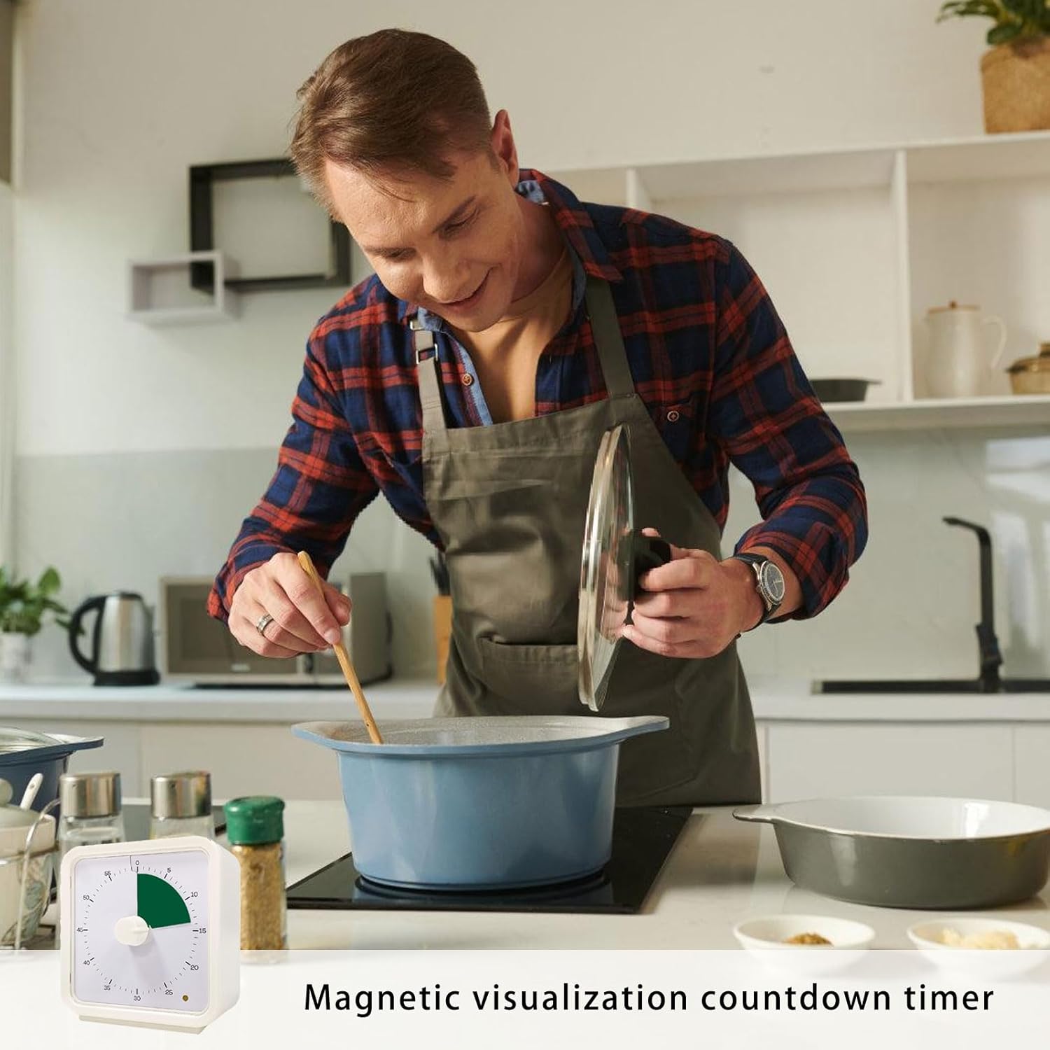 User Friendly Clock Visual Countdowns Timer with Clear Display for Cooking Office Meetings Study Cook Cooking Timer