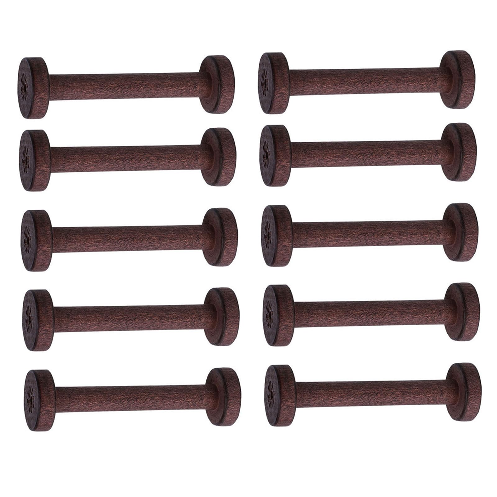 Tsophreniq 10Pcs Wood Bobbins Wood Sewing Thread Spool Sewing Thread Spool for Embroidery Storage Bobbins