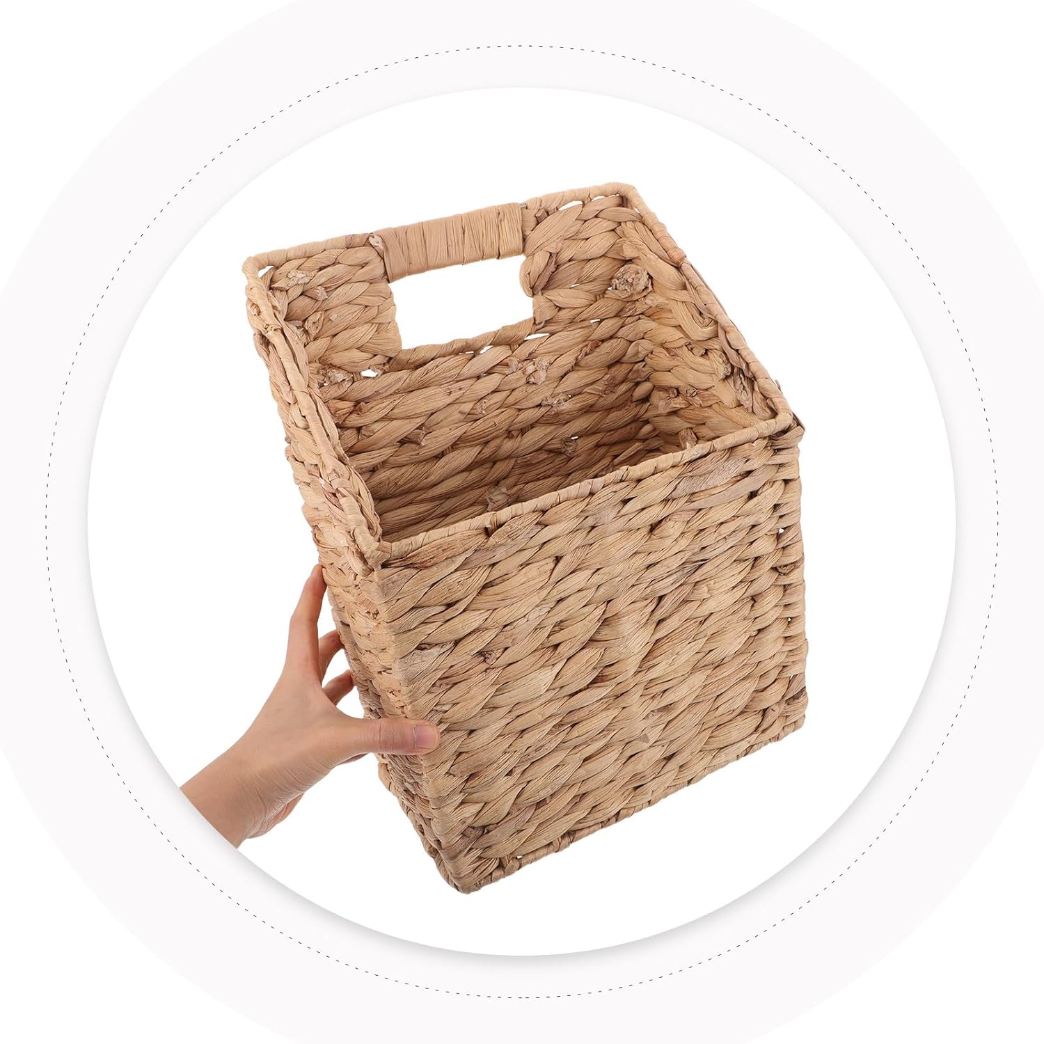 Ciieeo Handmade Large Hanging Woven Wall Basket, Decorative Seagrass Storage Organizer for Magazines, Books, Files, Entryway and Living Room