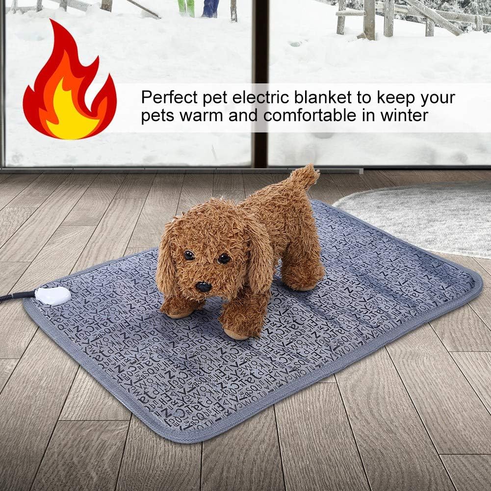 Yosoo Pet Heating Pad Adjustable Warming Mat Electric Blanket Heater Heated Kennel Bed Pet for Dogs Cats