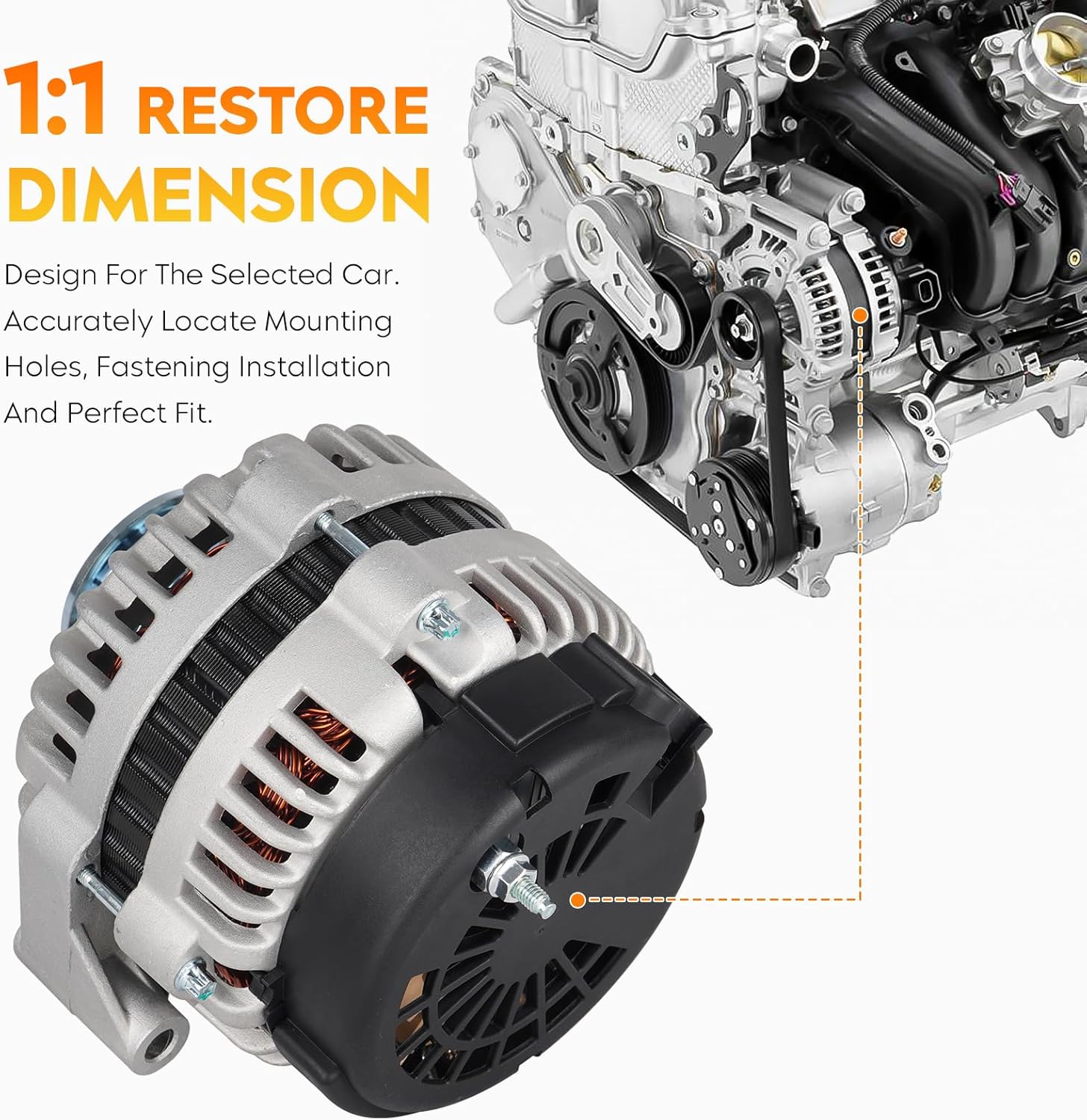 New Alternator for Cadillac Escalade EXT 2002, for Chevy Express GMC Savana 1500 2500 3500 2001-2002, for Silverado Sierra 1500 2500 99-02, 3500 1500 HD 2500 HD 01-02, Yukon XL 1500 2500 00-02