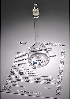 United Scientific Supplies FG5639-50QR Volumetric Flask with #9 Glass Stopper, Class A, Individually Certified, QR Coded, 50 ml Capacity