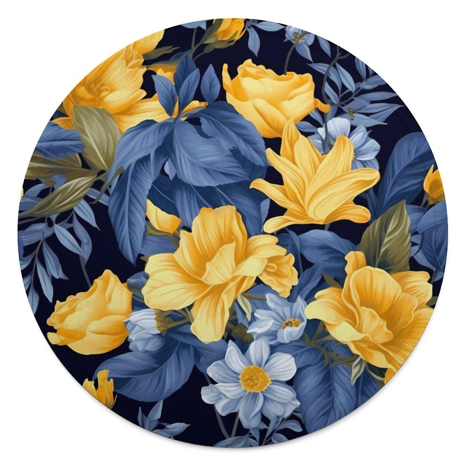 Couverture de plage ronde 150cm en microfibre de coton jaune