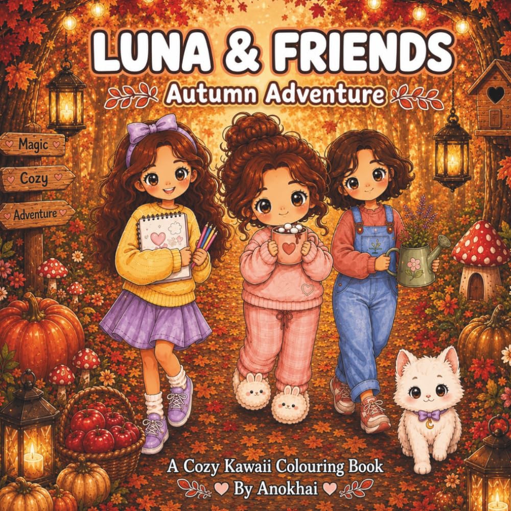Luna & Friends: Cozy Autumn Adventures: A Cozy Autumn Coloring Book for Kids Ages 4–8