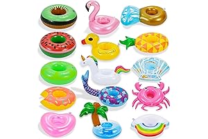 15-Pack Inflatable Drink Holder Flamingo Pool Float