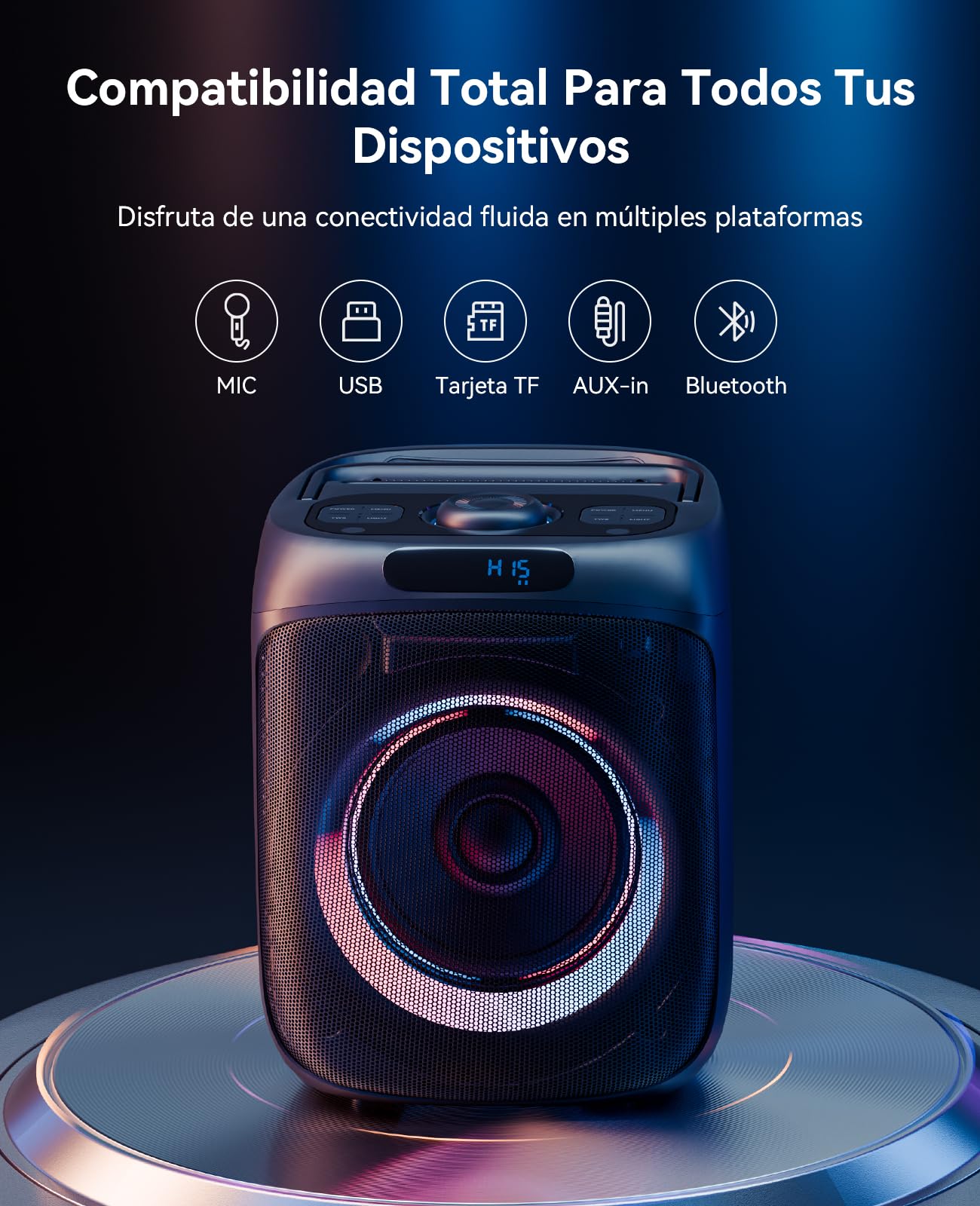 Máquina de Karaoke GKS60 Adultos, Altavoz Bluetooth Fiestas con 2 Micrófono