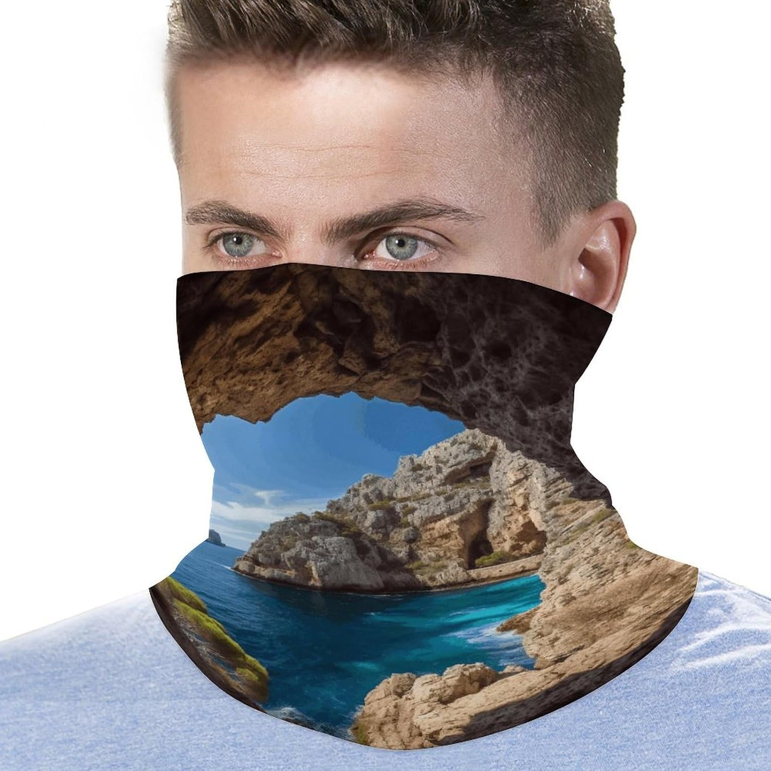 Arch in Mallorca Spain Neck Gaiter for Men Women Cooling Breathable Face Mask Scarf Windproof Hiking Bandana Soft Face Cover High-elastic Magic Scarf Headband for Cycling Running