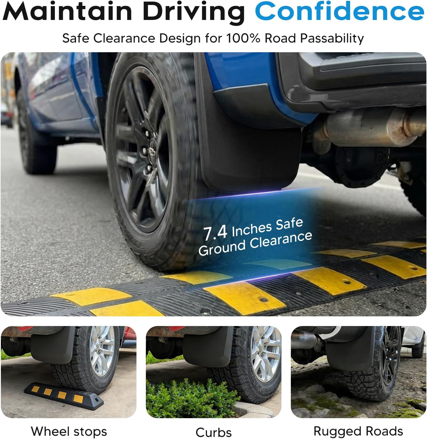 Sunsdrew Mud Flaps for 2019-2026 Chevrolet Silverado 1500 Accessories(Excludes ZR2, LT Trail Boss, Custom Trail Boss) - All Weather No-Drill Front&Rear 4PCS Silverado 1500 Mudguards Set with Hardware