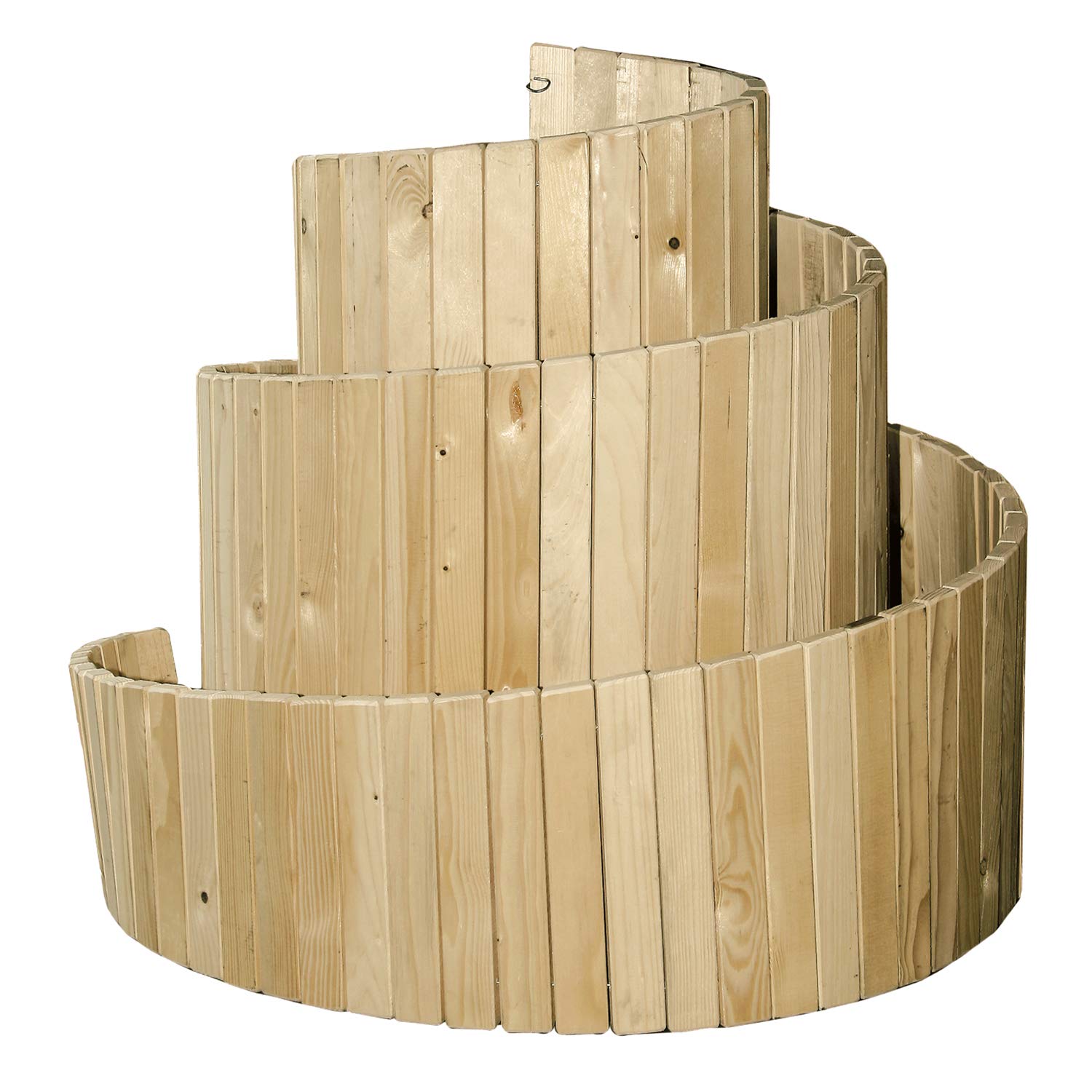 bellissa Kräuterspirale Holz - 95480 - Kräuterschnecke aus Nadelholz - Vormontierter Bausatz inkl. Trennfolie - 120 x 120 x 20/80 cm