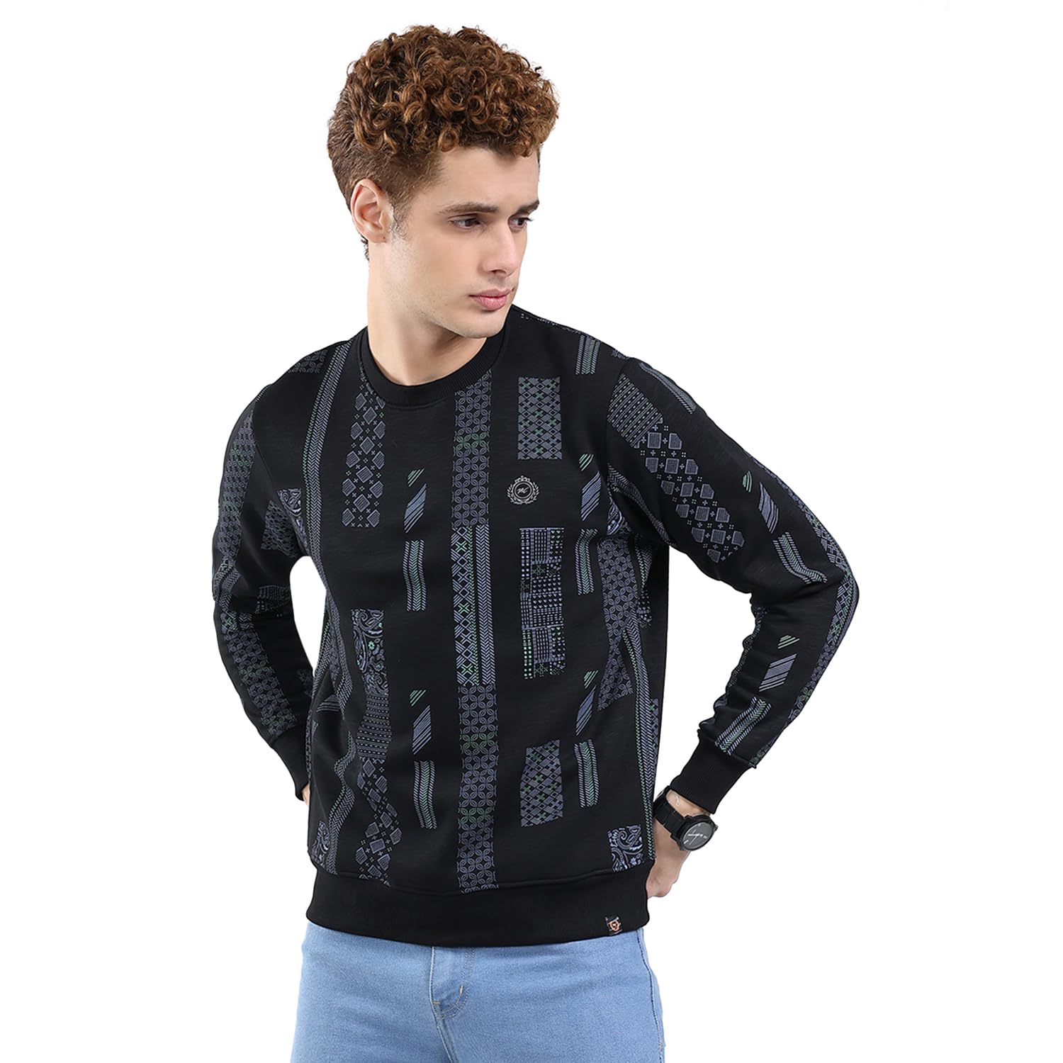 Monte Carlo Men Regular Fit Round Neck Printed Pull On Closure Full Sleeve Sweatshirt | Stylish Casual wear | Cozy Winter Hoodie | Comfortable Layering Outfit | Winter Sweatshirt for Men's-picture-31