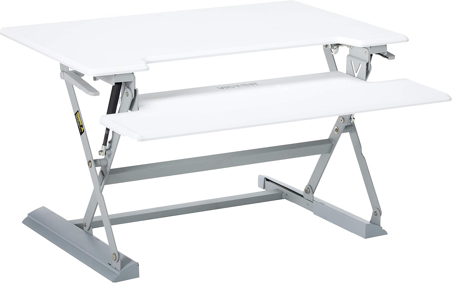 Victor DCX760W Height Adjustable Sit Stand Desk with Large Desk Surface, Makes The Ideal Heavy Duty Standing Desk for Any Professional, Home or Industrial Setting White