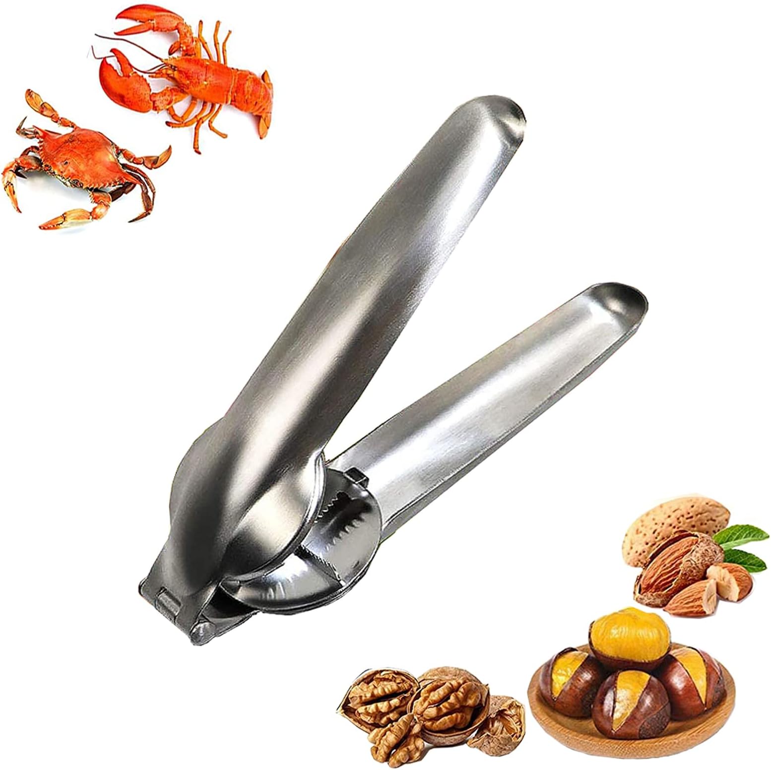 Nutcracker Chestnut Clip, Nut Cracker Sheller Walnut Pliers, Metal Nut Opener Plier, 304 Stainless Steel Kitchen Tools Multifunctional Chestnut Opener Nut Walnut,Kitchen Dried Fruit Opener