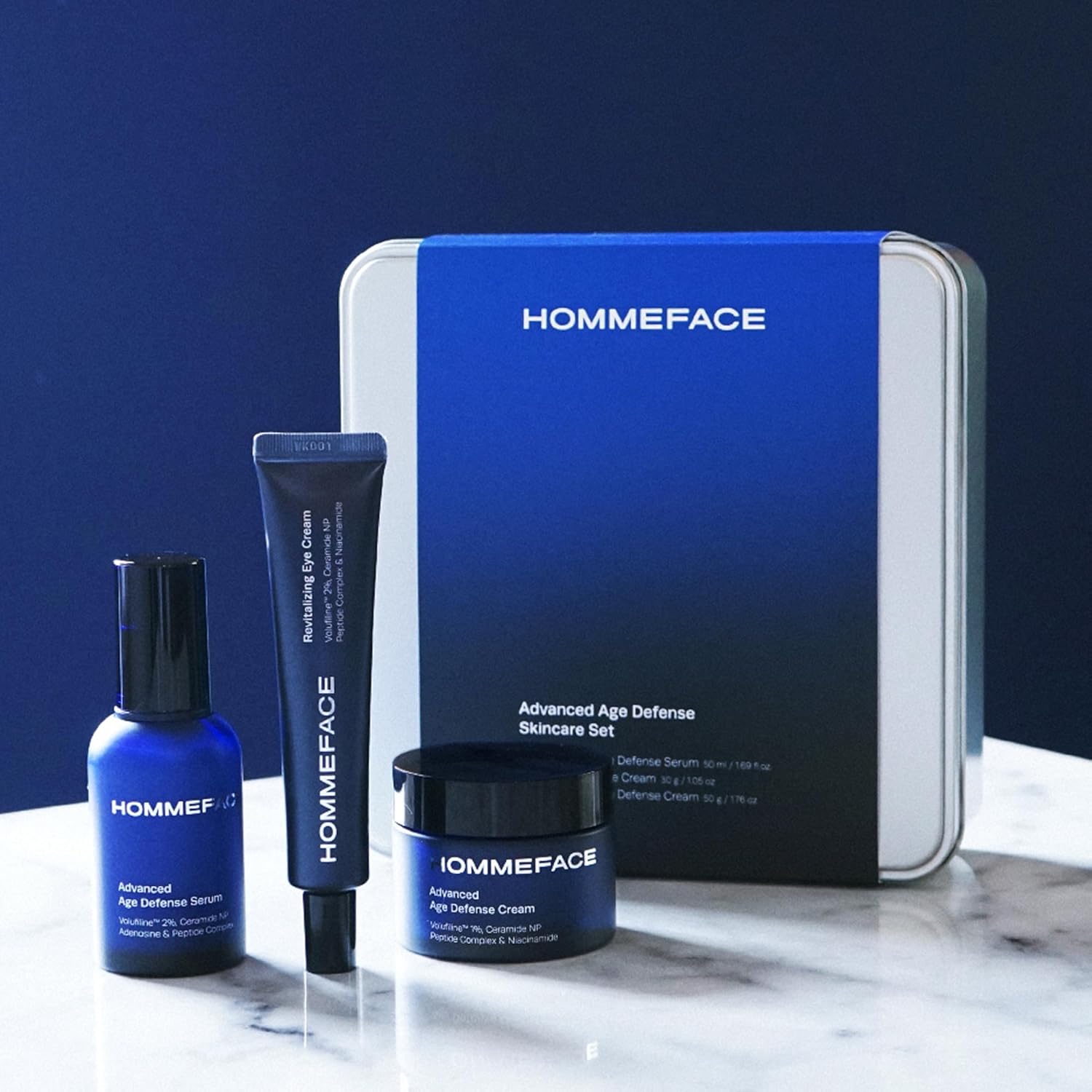HommeFace Advanced Age Defense 3-Step Anti-Aging Skincare Set for Men - Facial Serum, Eye Cream & Face Cream image 7 of 8 B09XC4HKRF