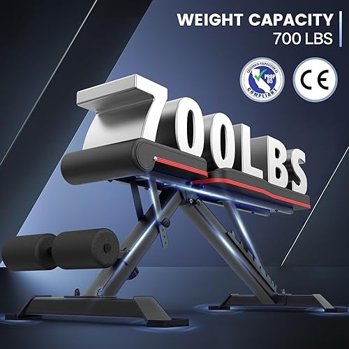 Vista 2 de PASYOU Adjustable Foldable Weight Bench for Home Gym with 660LBS, Workout Bench for Incline Decline Flat Bench Press, Full Body Strength Training