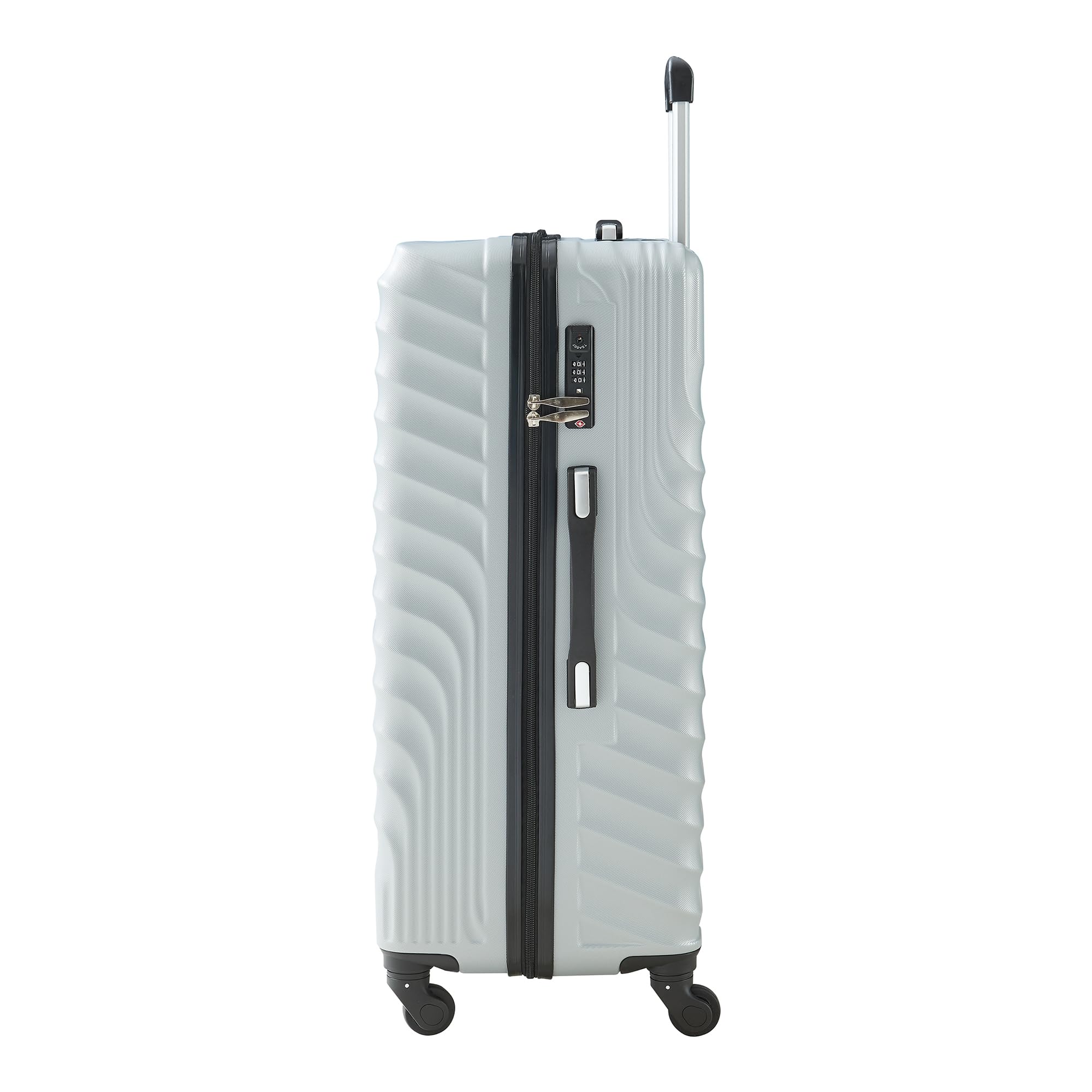 pro.tec Set di 3 Valigie Rigide di Diverse Misure S/M/L con Manico Telescopico Set Trolley a 4 Ruote con Chiusura TSA e Bilancia Pesa-Bagagli 40/70/100 L - Grigio Chiaro