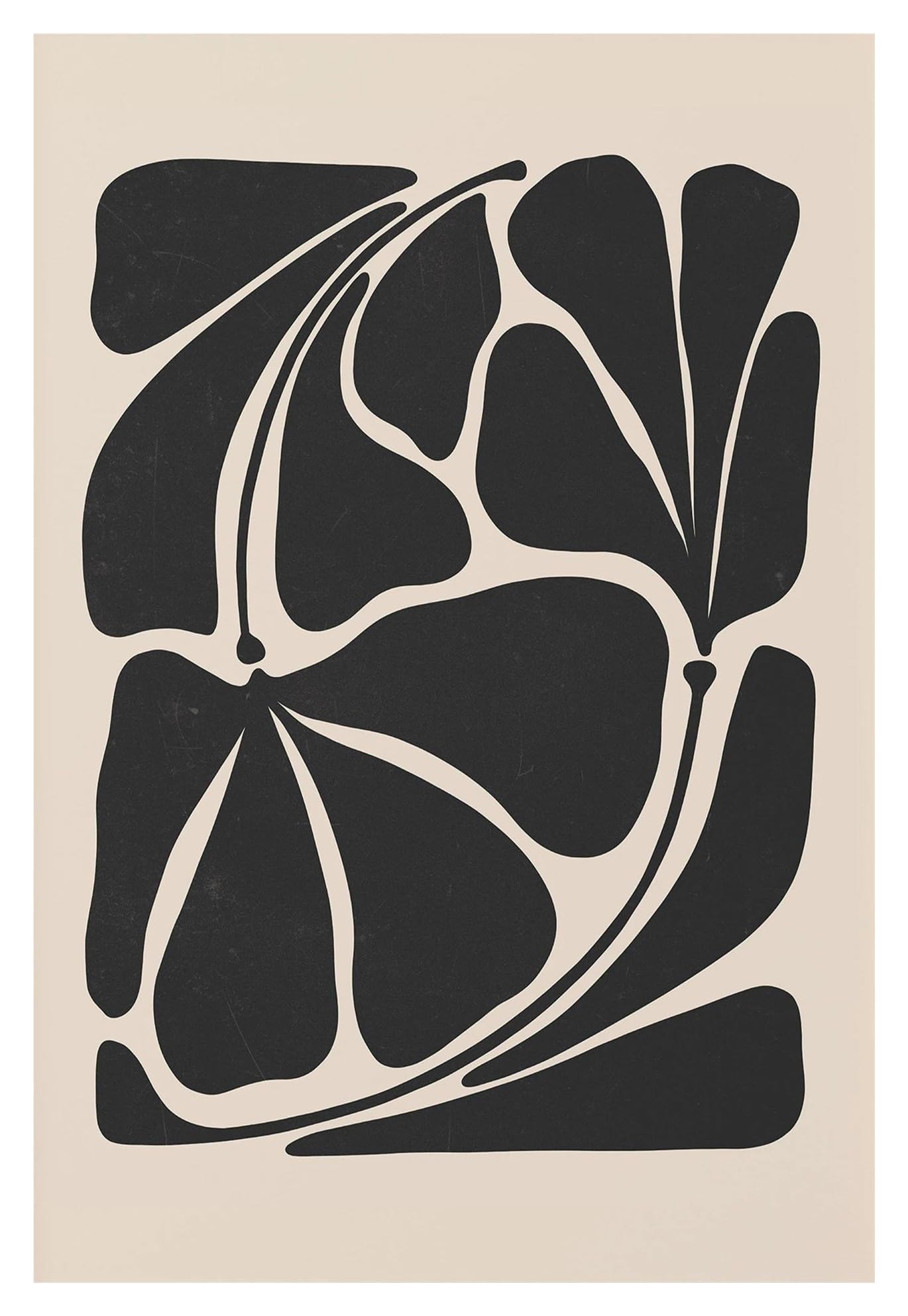 Tableau déco nature pour habiller un mur vide avec une affiche de fleur botanique beige