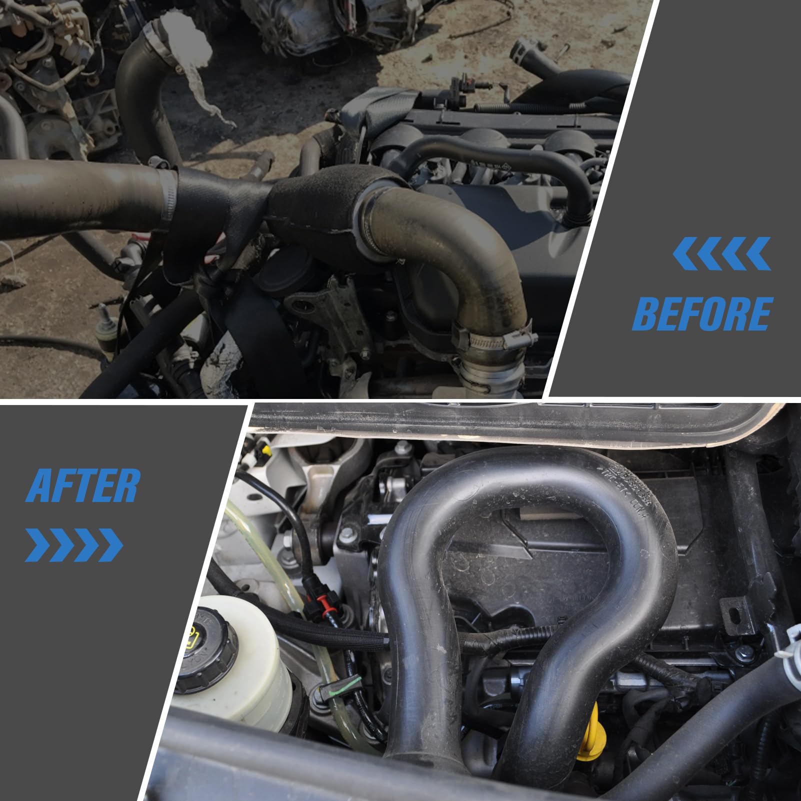 KASturbo Turbo Ladeluftschlauch Ladeluftschlauch für Renault Trafic Opel Vivaro Primastar 2.0 DCi 2006–2018 ersetzt 4416867 4418876 93857913 93861970