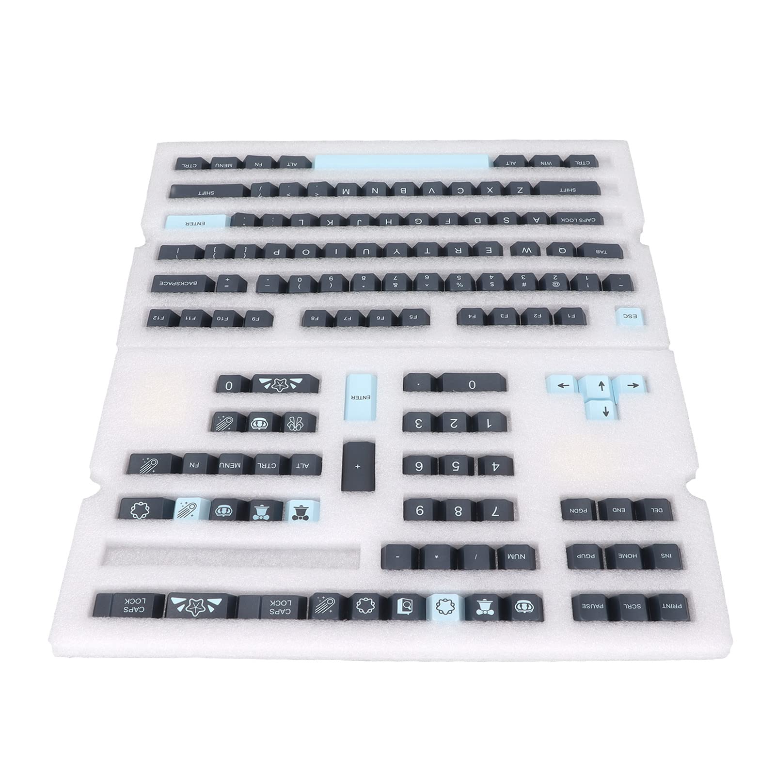 Ejoyous PBT Keycap Set 128 Keys, Cherry Height Contrasting Colors (Komety)
