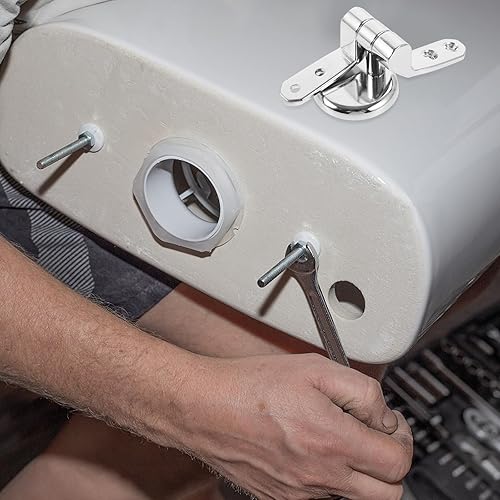 Miniatura 6 de POPETPOP Reemplazo de bisagras de asiento de inodoro: Bisagra de tapa de inodoro de metal con tapa de inodoro con tornillo, bisagras de asiento de