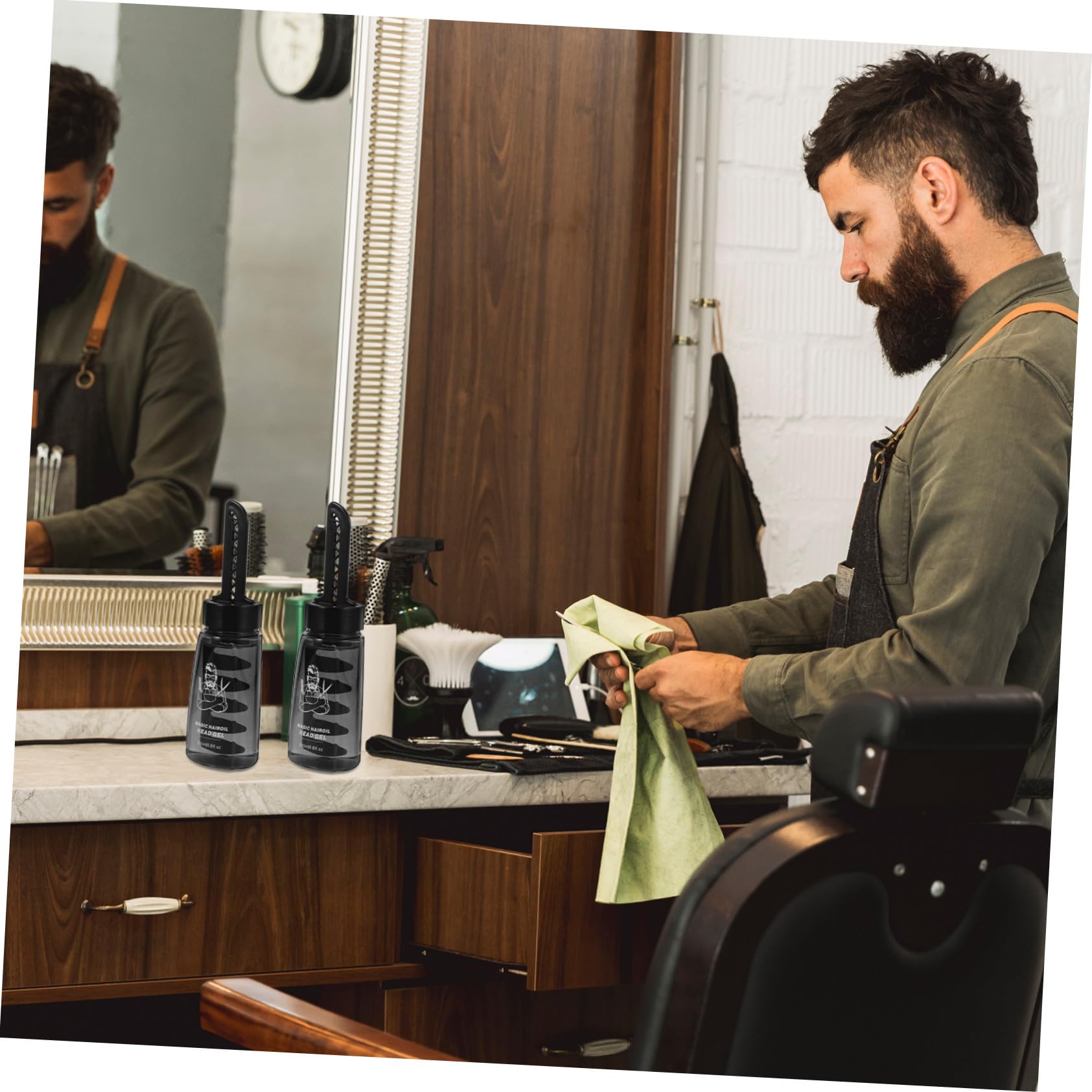 COLLBATH Botella Pack de 3 Unidades Aplicadora de Gel para Peinar el Cabello Negro de 260ml Plástico Ligero y Funcional para Peluqueros y Estilistas Profesionales