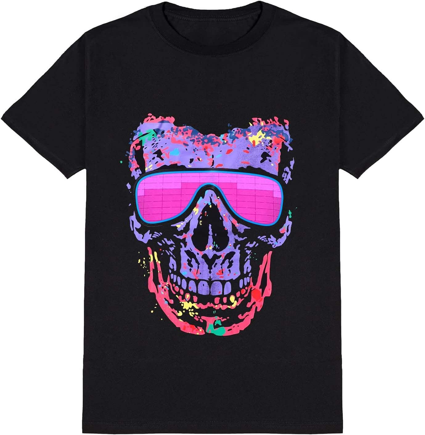 SOOOEC LED T-Shirt Sound Activated Equalizer T Shirt Light Up for Halloween EDM Party Hip Hop Cosplay Concert Costume Birthday DJ Gift Black