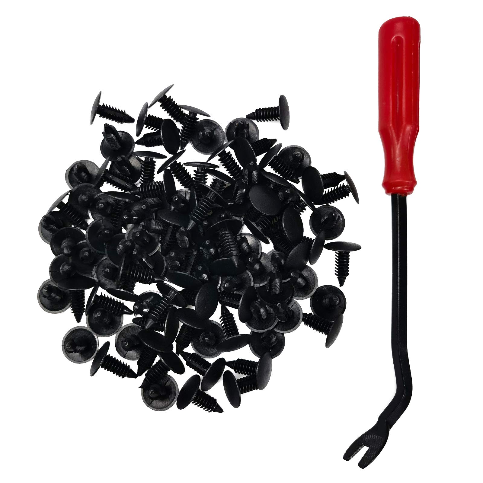 100 Pcs Plastic Fastener Push Pins Universal Fit Electric/Gas Yamaha Golf Cart X-Mas Club Cart EZGO TXT RXV Tree Rivets Clips Replace# 1010434, 16816-G1, 16816-G2, 10-9150-NS, 90269-06028