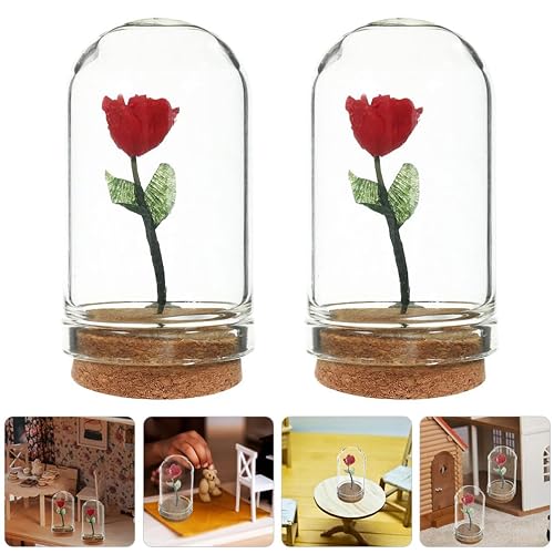 2 PCS Fake Mini Boots Miniature Decorations Glass Cloche Mini