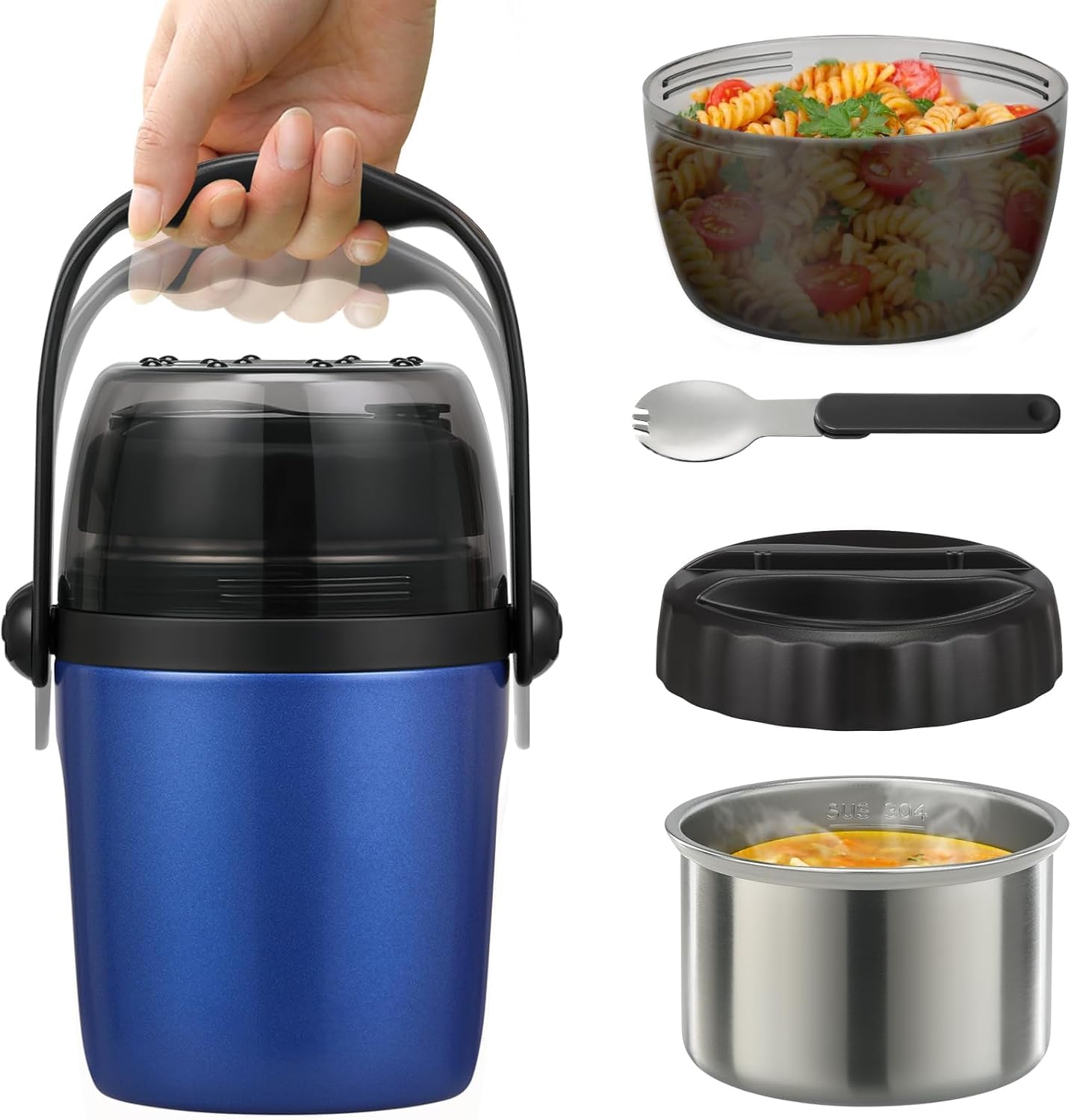 Soup Thermo for Hot Food Adults & Kids 32oz Lunch Containers Wide Mouth, Insulated Food Jar 100% Leak-Proof Double-Layer Stainless Steel Lunch Box