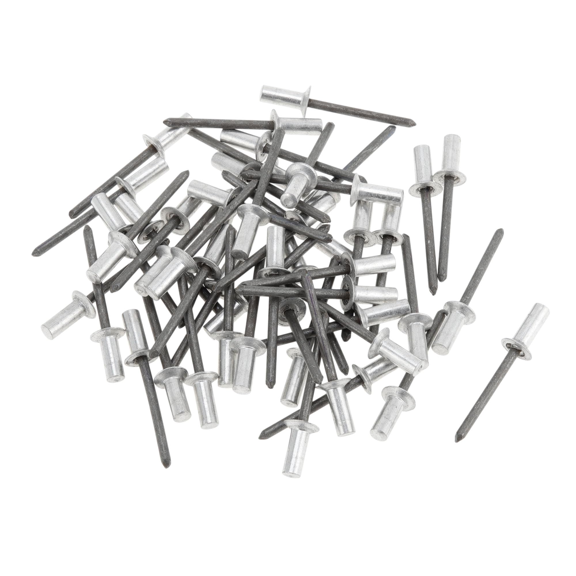 Partuto 50 Pcs Countersunk Head Closed Sealing Rivets 4mm Grip Diameter 12mm Grip Length 7.3mm Aluminum Alloy Iron Silver Tone