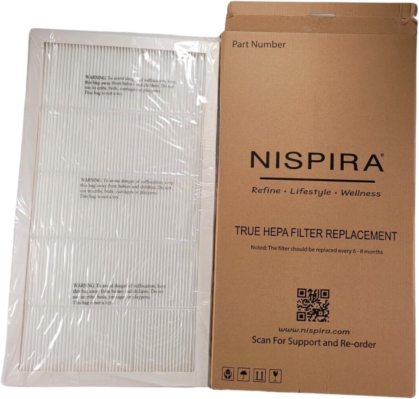 Nispira FAP03 Replacement Filter for Filtrete Ultra Clean Air Purifier FAP03 FAPF034 Size 21.18" x 11.62" x 0.75", 6 Packs