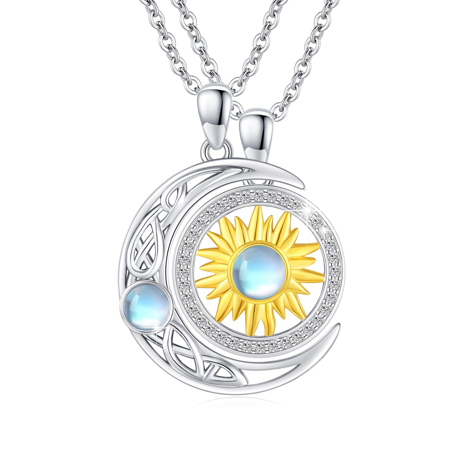 REDSUN Yin Yang - Collana in argento Sterling con ciondolo a forma di sole e luna, elefante, per coppie, 2 pezzi, regalo per donne, uomini, coppie e figlie