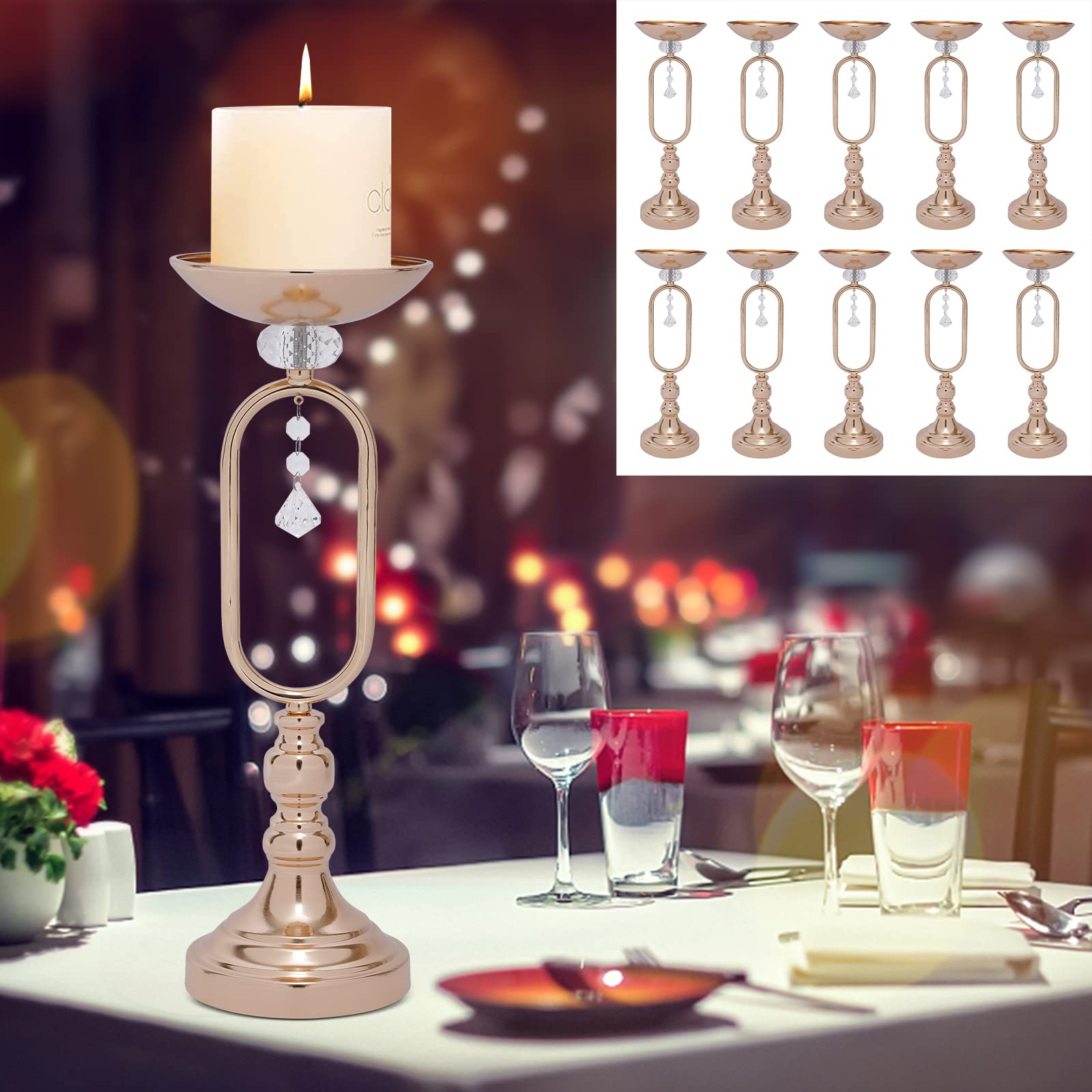 Jarrón de metal, decoración de mesa de boda, decoración de salón, construcción de hierro resistente, elegante jarrón de flores, cuerpo de botella ancho para ocasiones especiales, fácil de montar