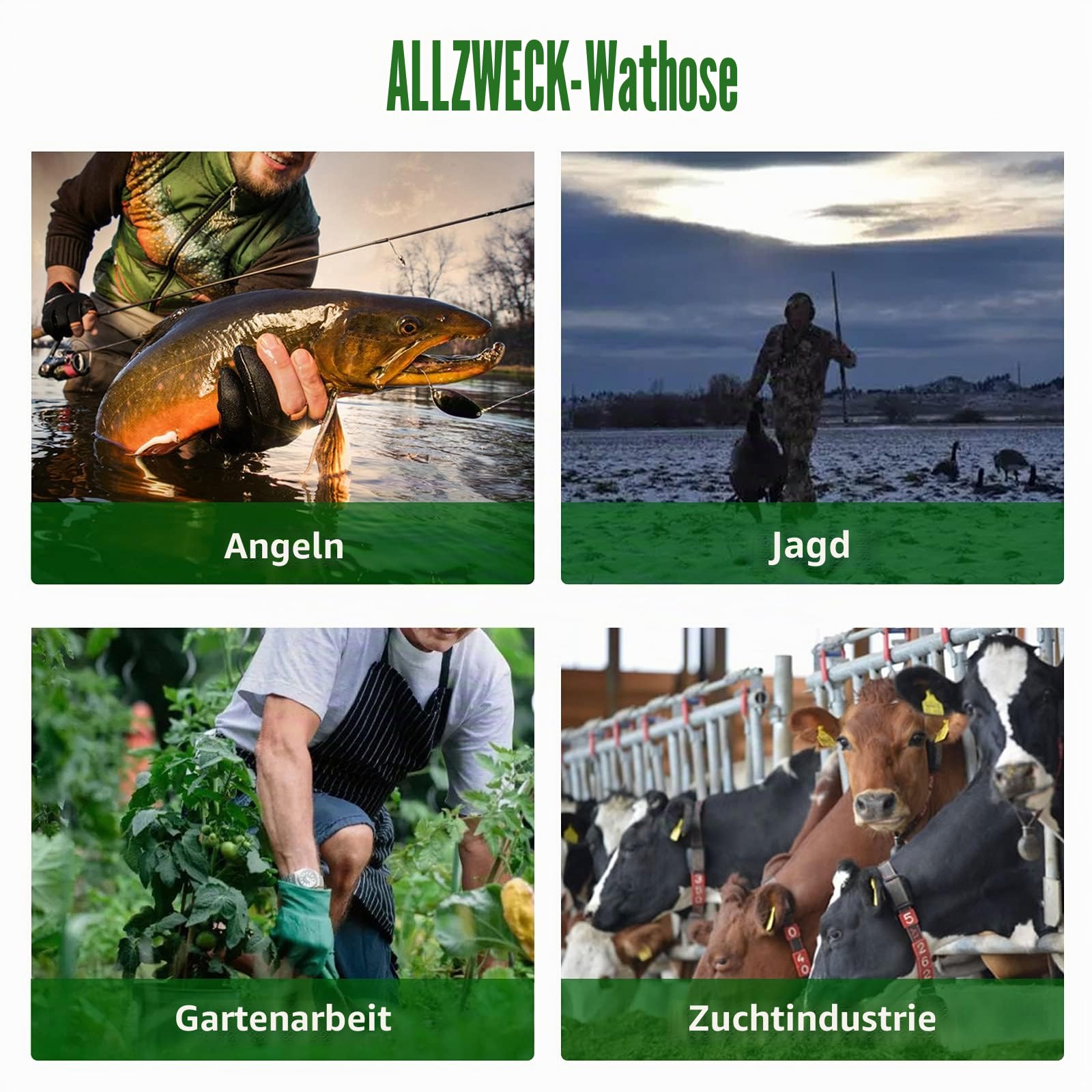 Croch Wathose für Herren Damen Wasserdicht mit Gummistiefeln – Ideal für Angeln und Outdoor-Aktivitäten