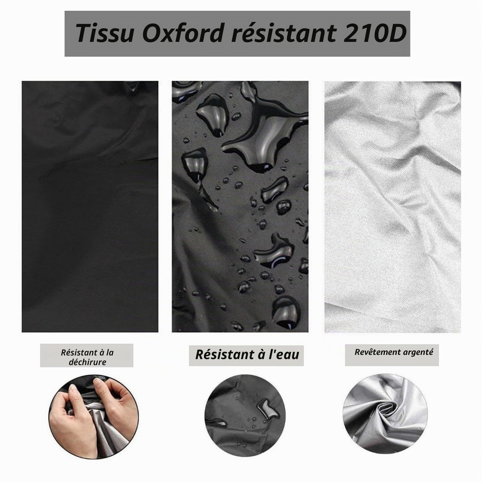 Lot de 2 housses de protection imperméables 210D pour chaises de jardin - Résistantes aux intempéries - Pour meubles de jardin - 80 x 85 x 91,5 cm - Noir