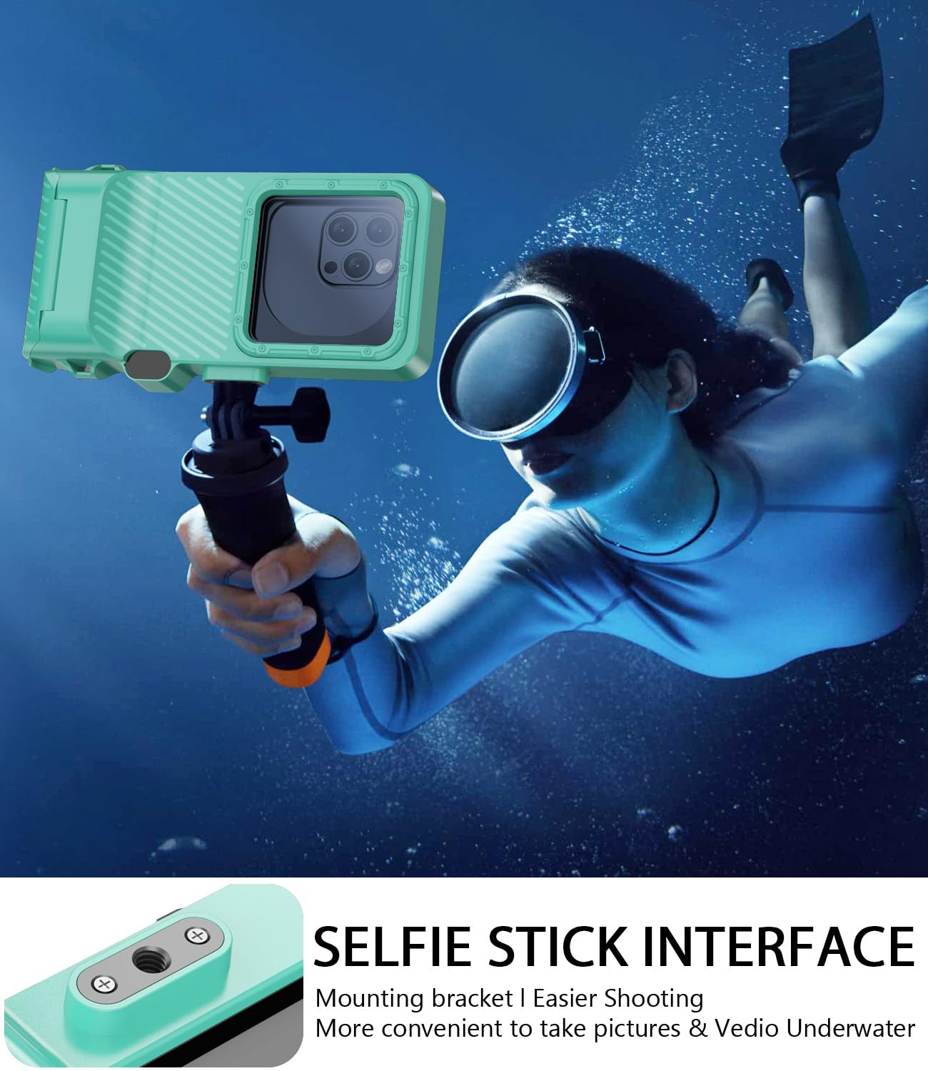 Funda impermeable para esnórquel, carcasa de pantalla táctil subacuática, universal, IP68, impermeable, para fotografía y video, para iPhone, Samsung Galaxy Series, hasta 6.9 pulgadas, color verde