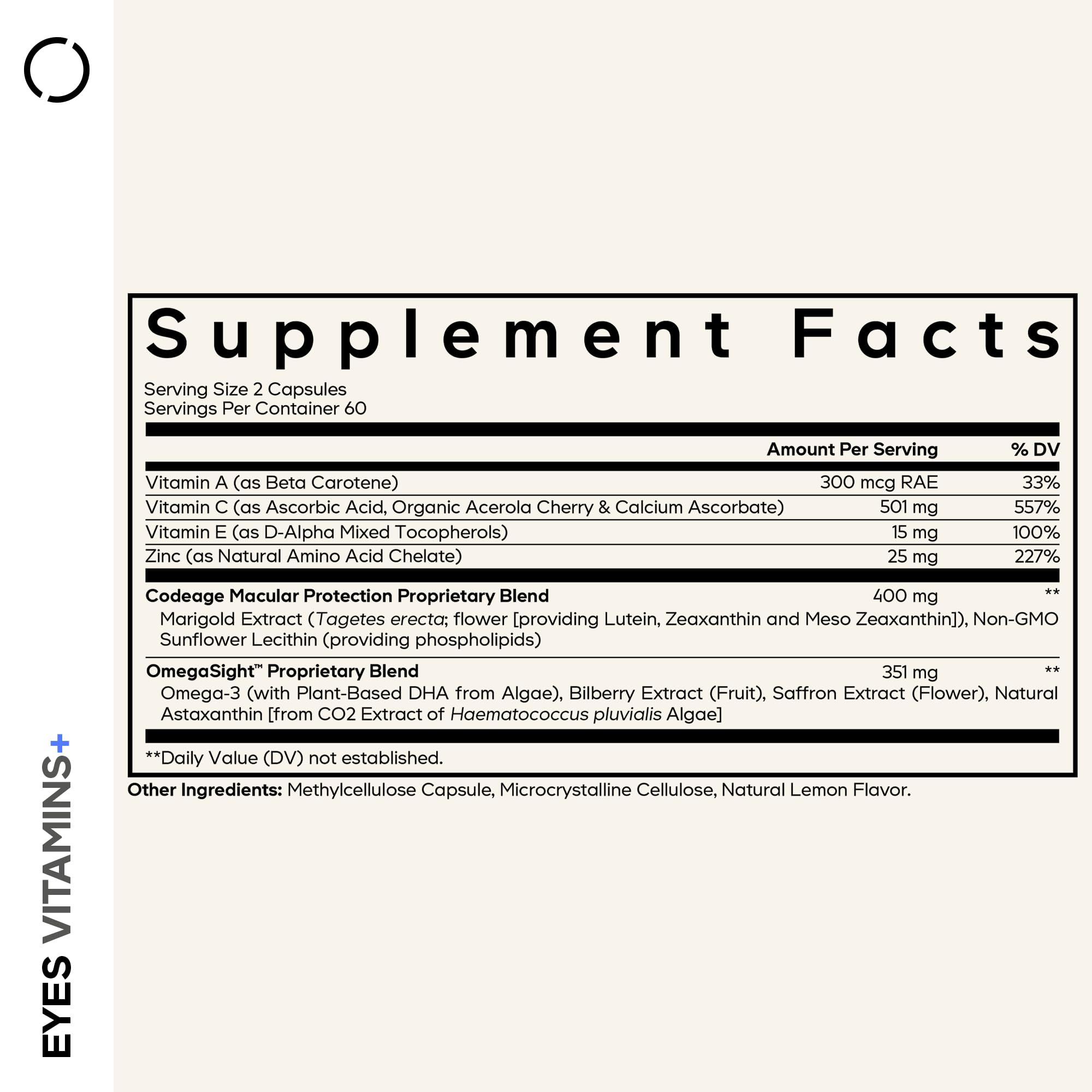 Codeage Eyes Vitamins, AREDS 2, Lutein, Zeaxanthin, Astaxanthin, 120 Cap — Amazon image 2