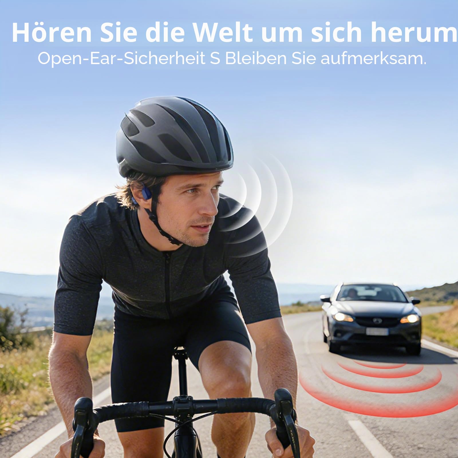 IFECCO Knochenschall Kopfhörer Bluetooth 6.0 - IP67 Wasserdicht Bone Conduction Headphones mit Mikrofon, Lange Akkulaufzeit, Open Ear Kopfhörer Kabellos für Fitness Radfahren Läufer Fahrrad